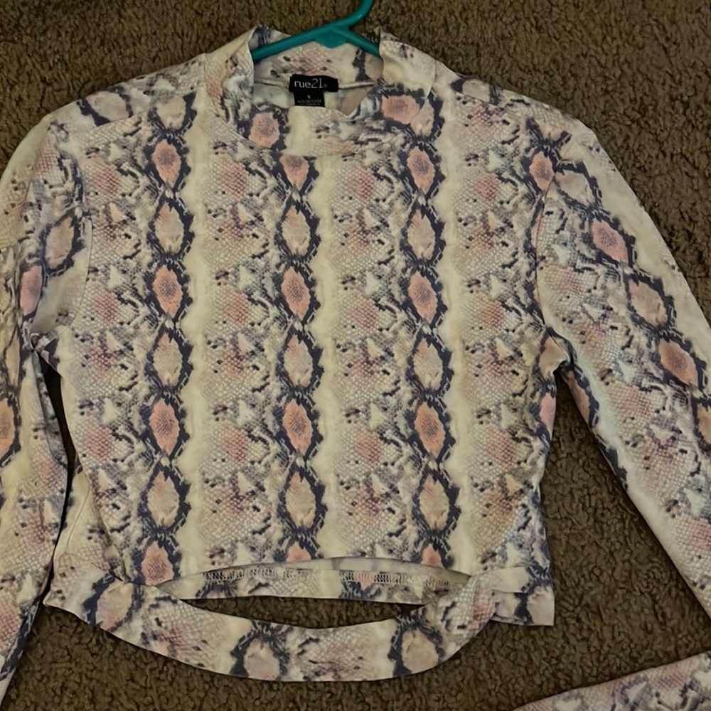Rue21 snakeskin crop top